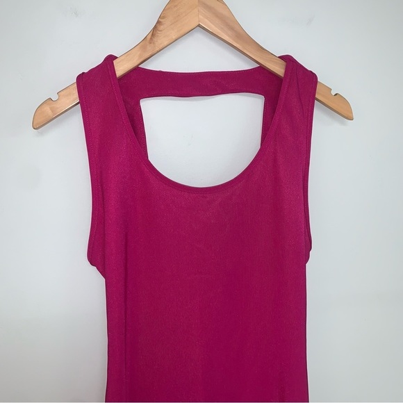 Sparkle & Fade Mini Dress Women's Size Large Pink Magenta Bodycon Open Back Tank - Picture 3 of 8